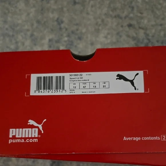 Puma Navy and White Speedcat SD Sneakers - Picture 6 of 6